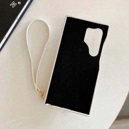 For Samsung Galaxy S23 Ultra Case Card Slots Kickstand PU Leather Back Cover with Zipper Pocket, Wrist Strap