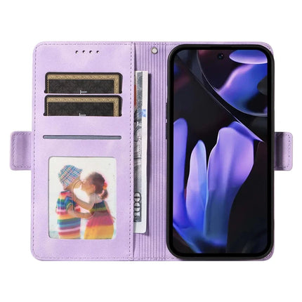 For Google Pixel 9a Case PU Leather Phone Cover Rhombus Starry Imprinted