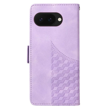 For Google Pixel 9a Case PU Leather Phone Cover Rhombus Starry Imprinted