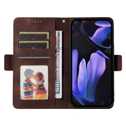 For Google Pixel 9a Case PU Leather Phone Cover Rhombus Starry Imprinted