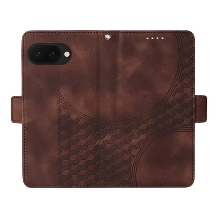 For Google Pixel 9a Case PU Leather Phone Cover Rhombus Starry Imprinted