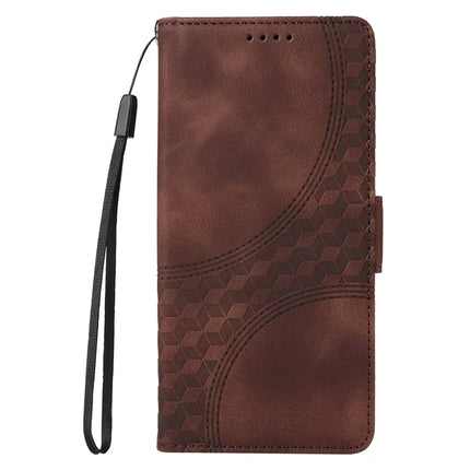 For Google Pixel 9a Case PU Leather Phone Cover Rhombus Starry Imprinted