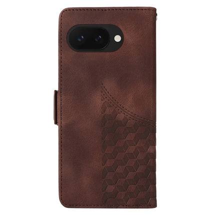 For Google Pixel 9a Case PU Leather Phone Cover Rhombus Starry Imprinted