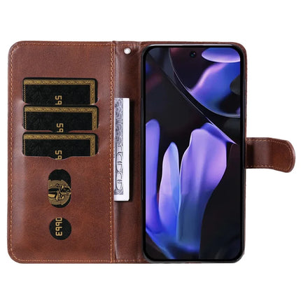For Google Pixel 9a Case Zipper Wallet Calf Texture PU Leather Phone Cover