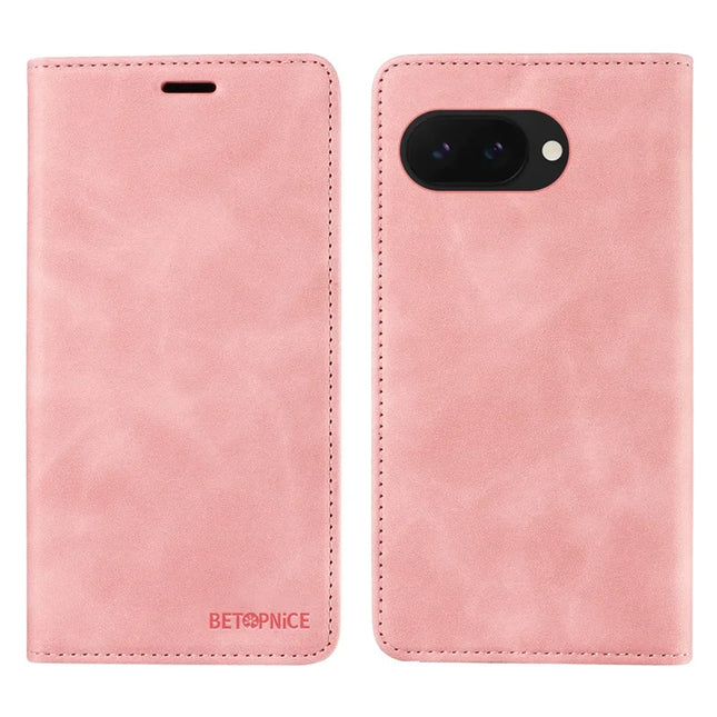 BETOPNICE 003 For Google Pixel 9a Wallet Case Leather Phone Cover with Stand - Pink