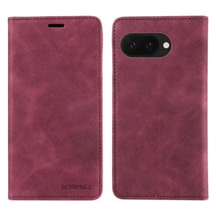 BETOPNICE 003 For Google Pixel 9a Wallet Case Leather Phone Cover with Stand - Red