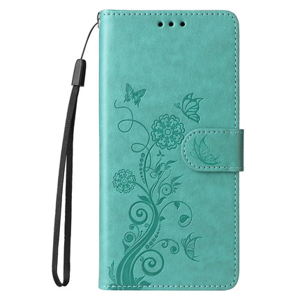 For Google Pixel 9a Leather Case Butterfly Floral Imprint Wallet Stand Cover