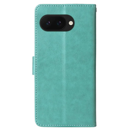 For Google Pixel 9a Leather Case Butterfly Floral Imprint Wallet Stand Cover