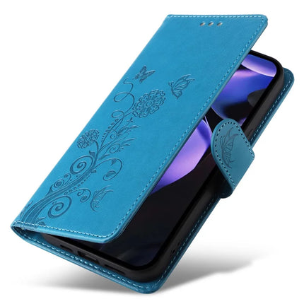 For Google Pixel 9a Leather Case Butterfly Floral Imprint Wallet Stand Cover