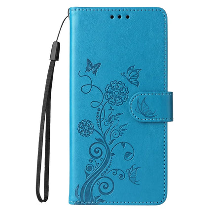 For Google Pixel 9a Leather Case Butterfly Floral Imprint Wallet Stand Cover