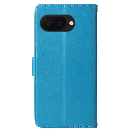For Google Pixel 9a Leather Case Butterfly Floral Imprint Wallet Stand Cover