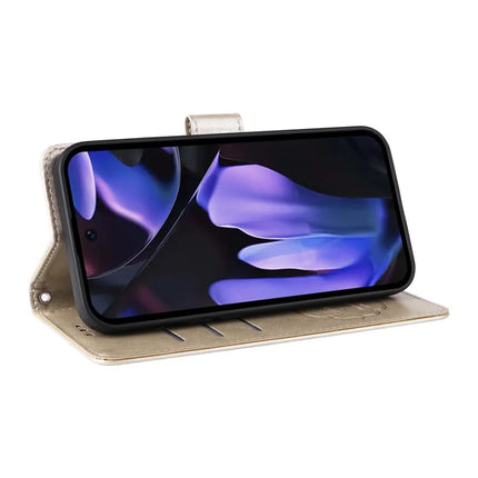 For Google Pixel 9a Leather Case Butterfly Floral Imprint Wallet Stand Cover