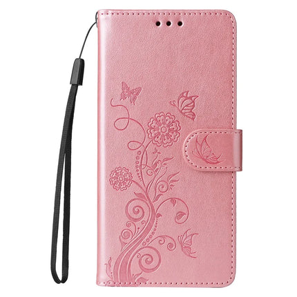 For Google Pixel 9a Leather Case Butterfly Floral Imprint Wallet Stand Cover
