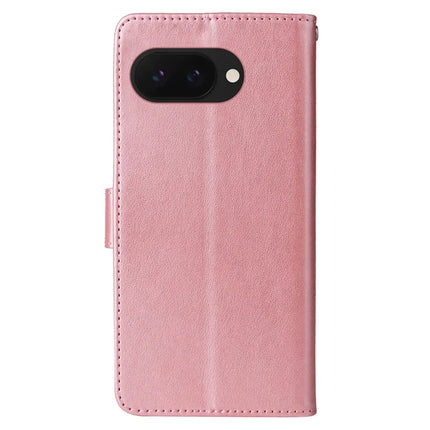 For Google Pixel 9a Leather Case Butterfly Floral Imprint Wallet Stand Cover