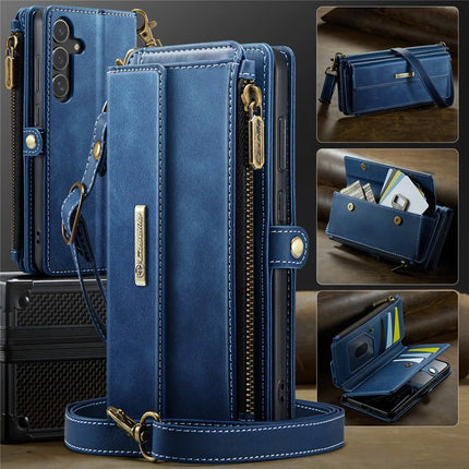 For Samsung Galaxy S23 FE Case CASEME C39 RFID Blocking Zipper Wallet Stand Leather Cover with Strap