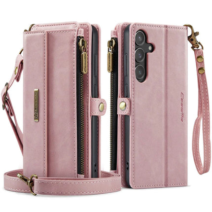For Samsung Galaxy S23 FE Case CASEME C39 RFID Blocking Zipper Wallet Stand Leather Cover with Strap