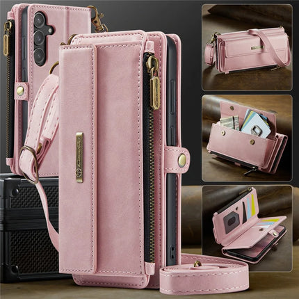 For Samsung Galaxy S23 FE Case CASEME C39 RFID Blocking Zipper Wallet Stand Leather Cover with Strap