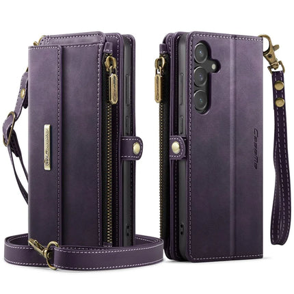 For Samsung Galaxy S23 FE Case CASEME C39 RFID Blocking Zipper Wallet Stand Leather Cover with Strap