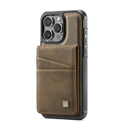 For iPhone 12 Pro Max 6.7 inch Case AUTSPACE A12 Leather Phone Case with Detachable Card Bag