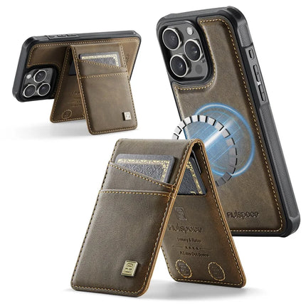 For iPhone 12 Pro Max 6.7 inch Case AUTSPACE A12 Leather Phone Case with Detachable Card Bag