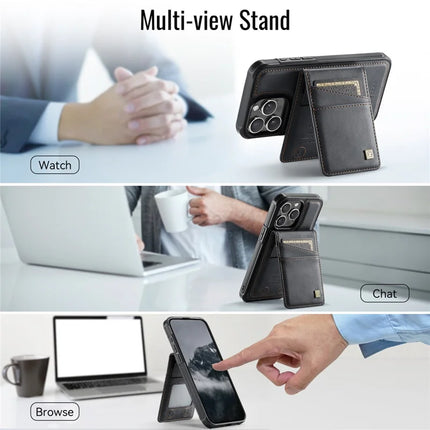 For iPhone 12 Pro Max 6.7 inch Case AUTSPACE A12 Leather Phone Case with Detachable Card Bag