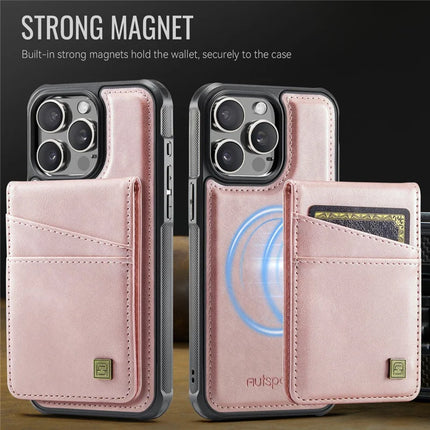 For iPhone 13 Pro Max 6.7 inch Case AUTSPACE A12 Leather Phone Case with Detachable Card Bag
