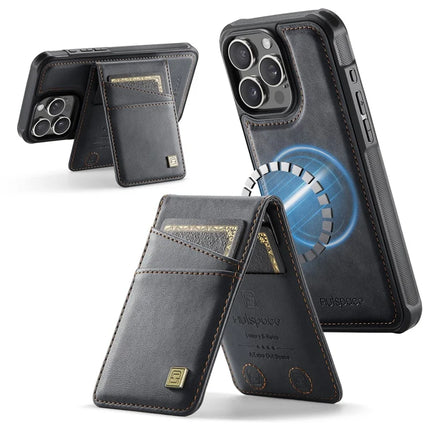 For iPhone 13 Pro Max 6.7 inch Case AUTSPACE A12 Leather Phone Case with Detachable Card Bag