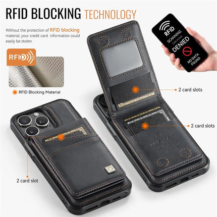 For iPhone 13 Pro Max 6.7 inch Case AUTSPACE A12 Leather Phone Case with Detachable Card Bag