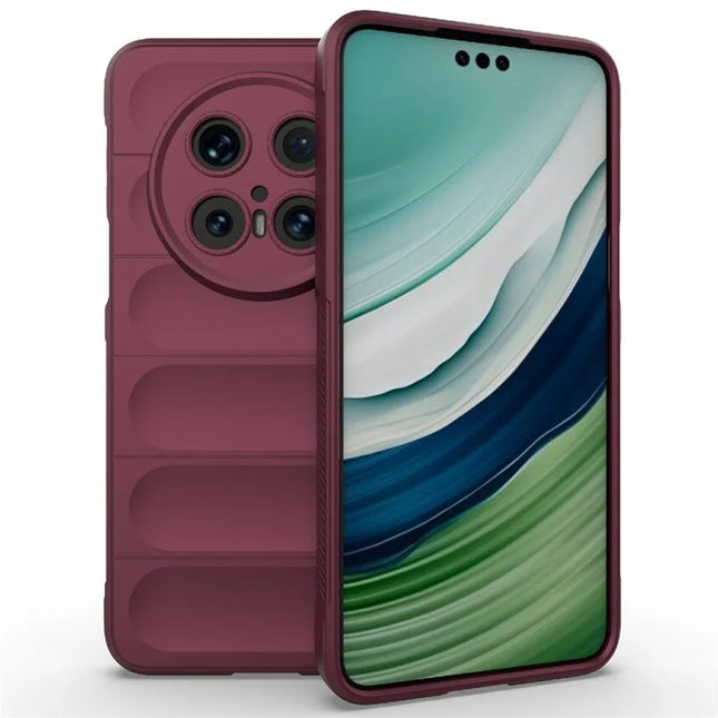 For Huawei Mate 70 Pro+  /  Mate 70 Pro Case Anti-Drop Soft TPU Rugged Phone Back Cover - Wine Red