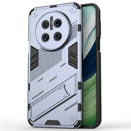For Huawei Mate 70 Case PC + TPU Shockproof Phone Cover with Kickstand - Dark Blue