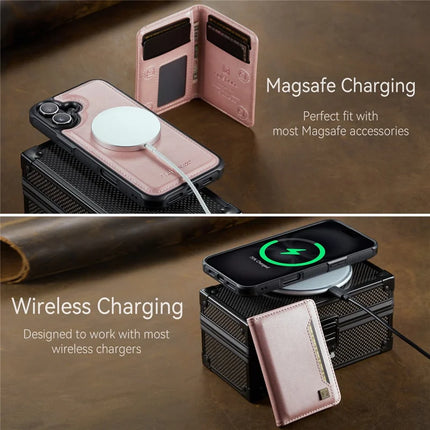 For iPhone 16 Case AUTSPACE A13 Vintage Leather Back Cover with Magnetic Detachable Card Bag
