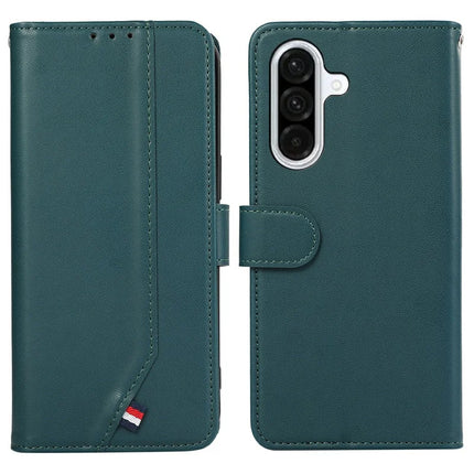 For Samsung Galaxy A56 5G Case RFID Blocking Flip Leather Phone Cover - Green
