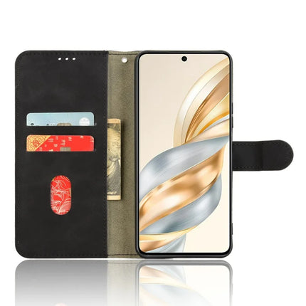 For Honor X60 5G Leather Case Skin-Feel Anti-Drop Wallet Flip Phone Cover