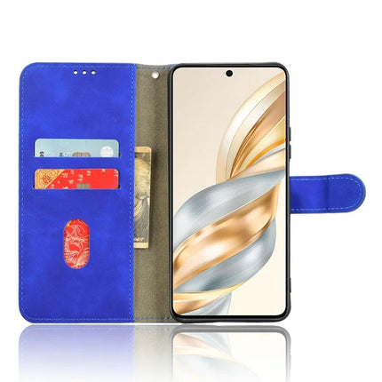 For Honor X60 5G Leather Case Skin-Feel Anti-Drop Wallet Flip Phone Cover