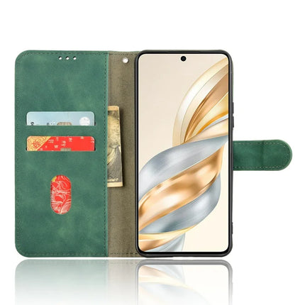 For Honor X60 5G Leather Case Skin-Feel Anti-Drop Wallet Flip Phone Cover