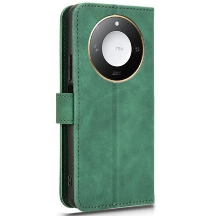For Honor X60 5G Leather Case Skin-Feel Anti-Drop Wallet Flip Phone Cover