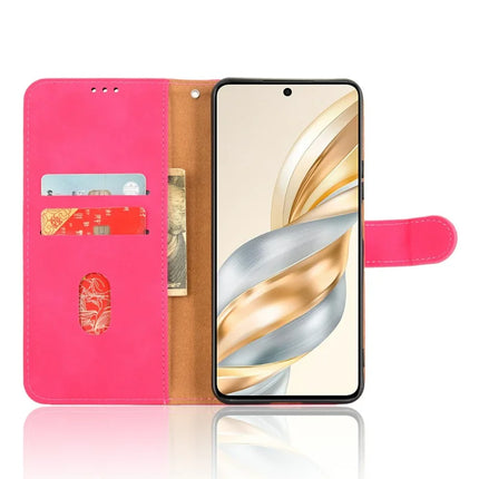 For Honor X60 5G Leather Case Skin-Feel Anti-Drop Wallet Flip Phone Cover