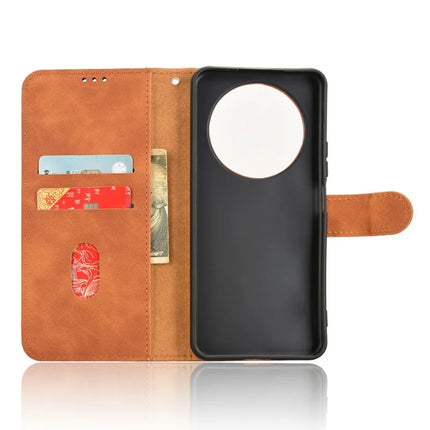 For Honor X60 5G Leather Case Skin-Feel Anti-Drop Wallet Flip Phone Cover