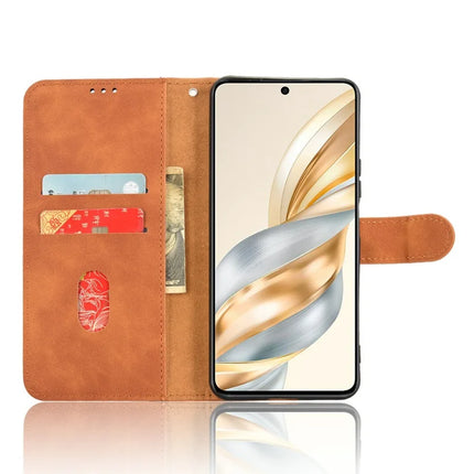 For Honor X60 5G Leather Case Skin-Feel Anti-Drop Wallet Flip Phone Cover