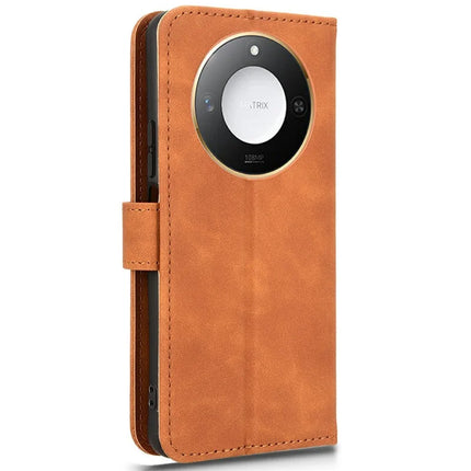 For Honor X60 5G Leather Case Skin-Feel Anti-Drop Wallet Flip Phone Cover