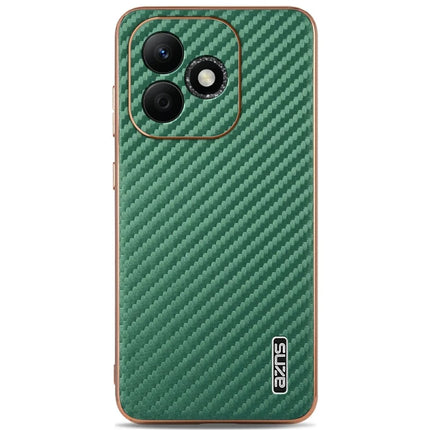 AZNS For Honor X60i 5G Case Electroplating Carbon Fiber Texture PU+TPU Phone Cover