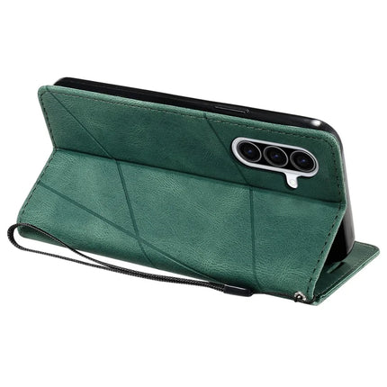 For Samsung Galaxy A36 5G Case Imprinted Lines PU Leather Splicing Wallet Phone Cover