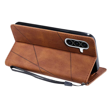 For Samsung Galaxy A36 5G Case Imprinted Lines PU Leather Splicing Wallet Phone Cover