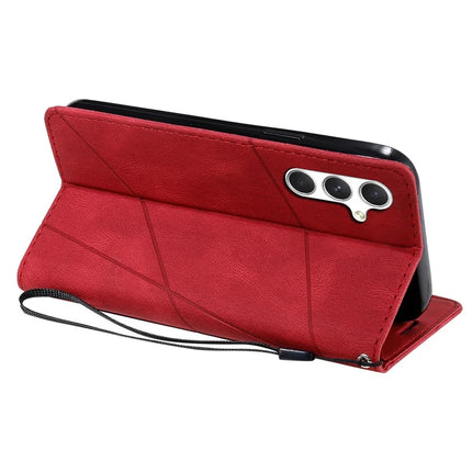 For Samsung Galaxy A56 5G Case Imprinted Lines PU Leather Splicing Wallet Phone Cover