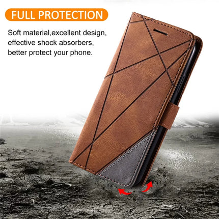 For Samsung Galaxy A56 5G Case Imprinted Lines PU Leather Splicing Wallet Phone Cover