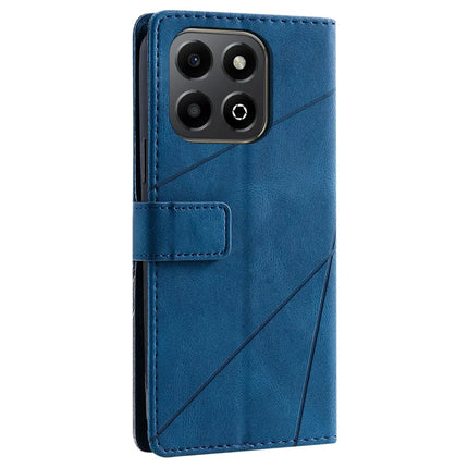 For Honor X7c 4G / 200 Smart 5G Case Imprinted Lines PU Leather Splicing Wallet Phone Cover