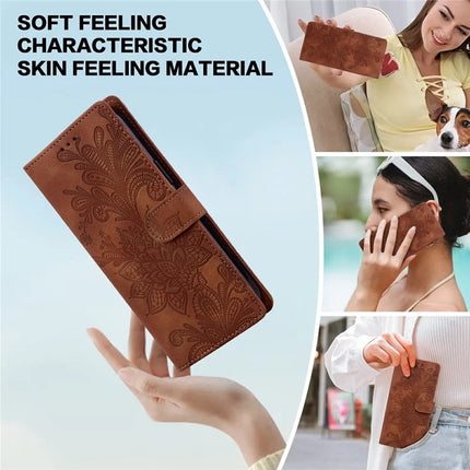 For Samsung Galaxy A55 5G Case Imprinted Lace Flowers PU Leather Wallet Phone Cover