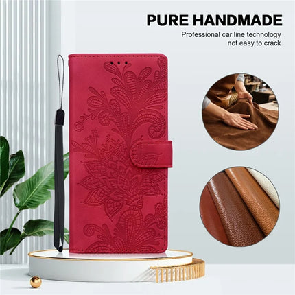 For Samsung Galaxy A55 5G Case Imprinted Lace Flowers PU Leather Wallet Phone Cover