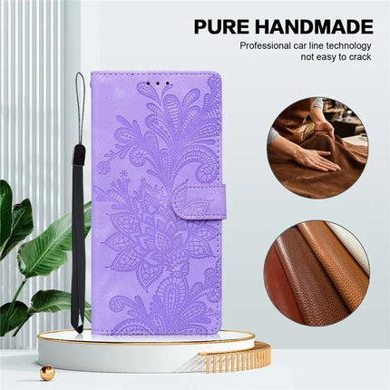 For Samsung Galaxy A55 5G Case Imprinted Lace Flowers PU Leather Wallet Phone Cover