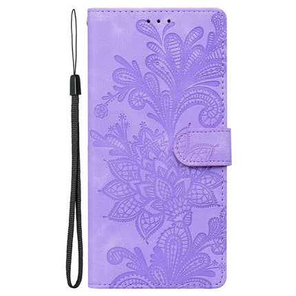 For Samsung Galaxy A55 5G Case Imprinted Lace Flowers PU Leather Wallet Phone Cover